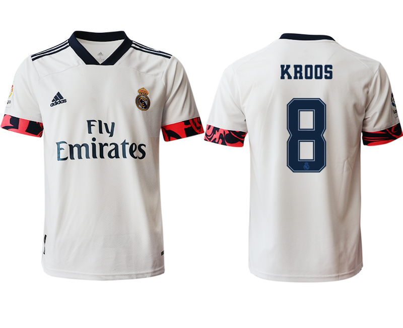 Men 2020-2021 club Real Madrid home aaa version #8 white Soccer Jerseys2->real madrid jersey->Soccer Club Jersey